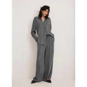 Mint Velvet Grey Drawstring Wide Trousers